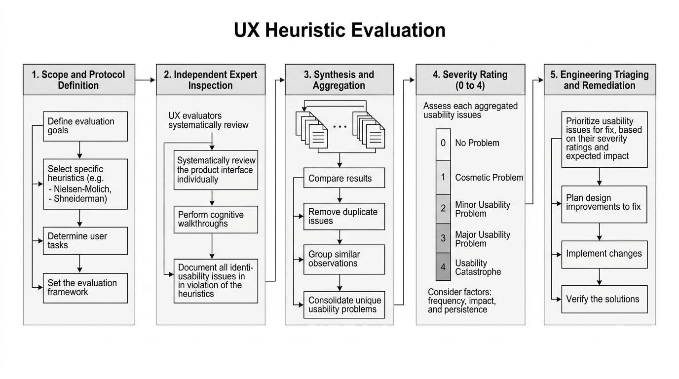 Jakob Nielsen UX Heuristic Evaluation methodology framework