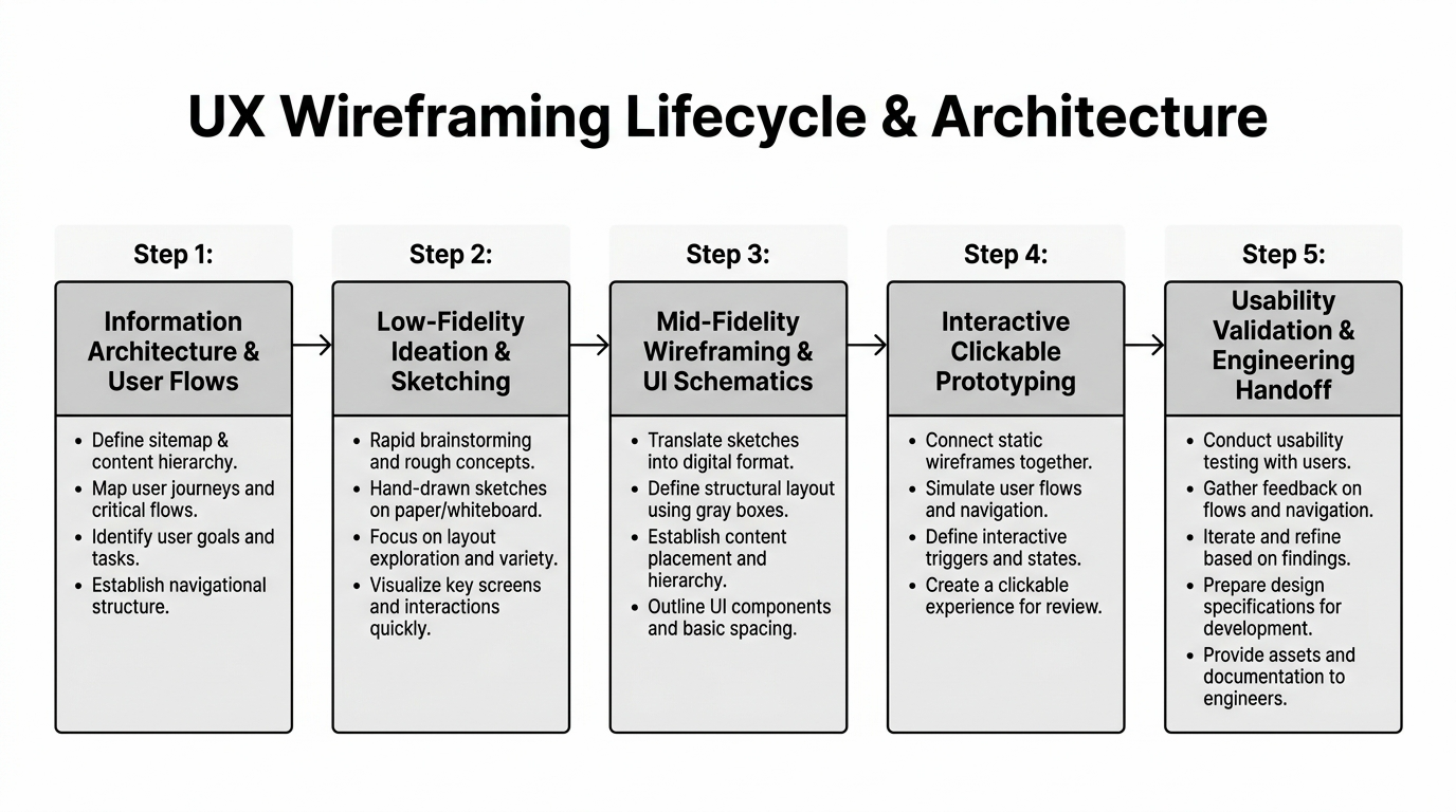 UX Wireframing Lifecycle and end-to-end product delivery architecture